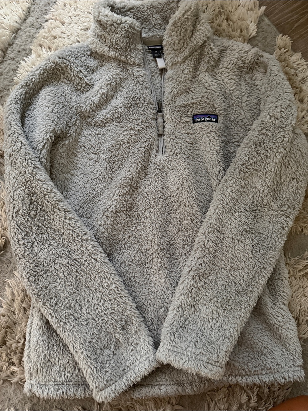 Patagonia Women’s Light Gray Pile Fleece Half-Zip Jacket